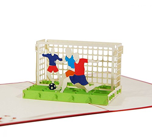 3D KARTE "Fußball" I Pop-Up Karte als Geburtstagskarte, Geldgeschenk I Klappkarte als Grußkarte, Einladungskarte von 3D Kartenwelt