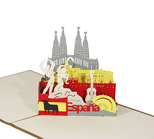 3D KARTE "Spanien" I Pop-Up Karte als Reisegutschein I Klappkarte als Andenken oder Geldgeschenk von 3D Kartenwelt