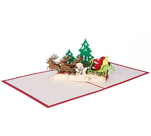 3D KARTE "Weihnachtsschlitten" I Pop-Up Karte als Gutschein oder Weihnachtsgruß I Klappkarte zu Weihnachten von 3D Kartenwelt