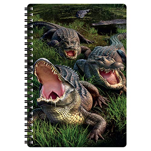 3D LiveLife A5 Notizbuch - Gator Moor von Deluxebase. 80-seitiges 3D-Alligator-Notizbuch. Schul- oder Büromaterial mit Kunstwerken, von renommierten Künstler Jerry LoFaro lizenziert von 3D LiveLife