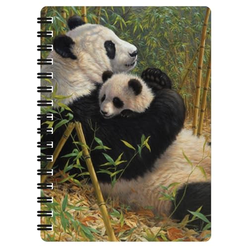 3D LiveLife Jotter - Neue Dynastie von Deluxebase. Linsenförmiges 3D Panda A6 Spiralblock. Ein liniertes Notizbuch mit Kunstwerken, die von der bekannten Künstlerin Beth Hoselton lizenziert wurden von 3D LiveLife