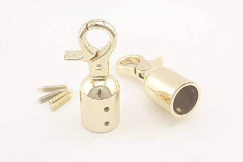 1.4cm Zink Legierung Endkappen Seil Ende Karabinerhaken Endkappen, GAP Kordel Stopper mit Haken für Barriere Seil, Seil und Kordel, seilbeschlägen goldfarben AB7 von 3DANCraftit