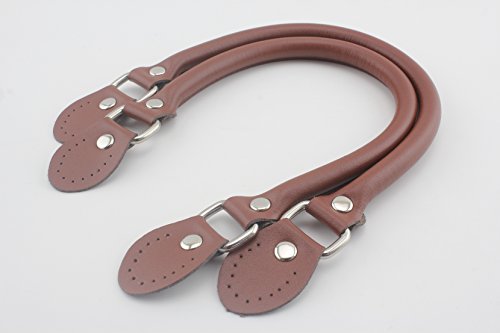 Griffe aus Kunstleder und echtem Leder Handtaschen-Griffe zur Herstellung von Handtaschen Geldbörsen Taschen als Ersatzgriff ein Paar (2 Stück) hardware Dunkelbraun 42 cm von 3DANCraftit