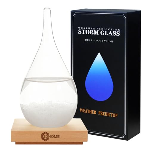 Storm Glass Water Drop Shaped Crystal Ball, Christmas Decoration Storm Glass Weather Forecaster Weather Station, Fashion Creative Office Desktop and Home Decor (XX-L) von 3DHOME