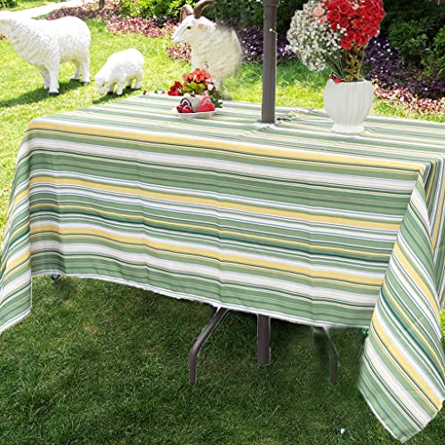 3E Home Outdoor-Tischdecke mit Sonnenschirmloch, wasserdicht, für Garten, Terrasse, rechteckige Tischdecke, Tischdecke mit Reißverschluss, für Picknicks und Partys im Freien, 152 x 213 cm, Gelb und von 3E Home