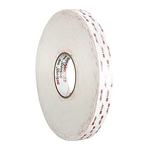 3M VHB Klebebänder, 4930 P, 25 mm x 33 m, 0,6 mm, Weiß, Schutzabdeckung: Papier (3-er Pack) von 3M