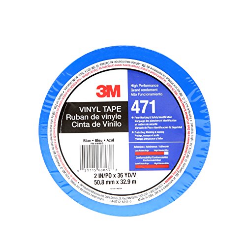 3M 471IW-BL50-D 471 Hochwertiges Weich-PVC-Klebeband, 50 mm x 33 m, Blau von 3M