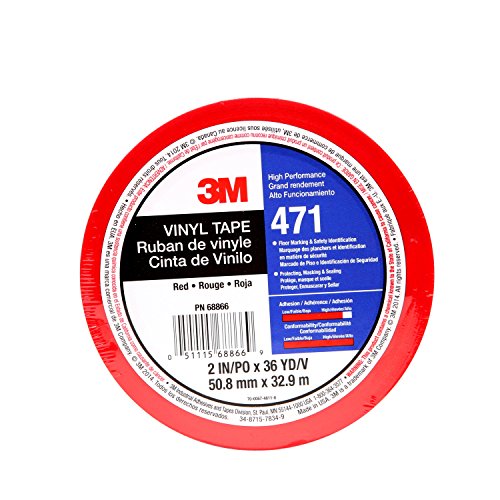 3M 471IW-R50-D 471 Hochwertiges Weich-PVC-Klebeband, 50 mm x 33 m, Rot von 3M