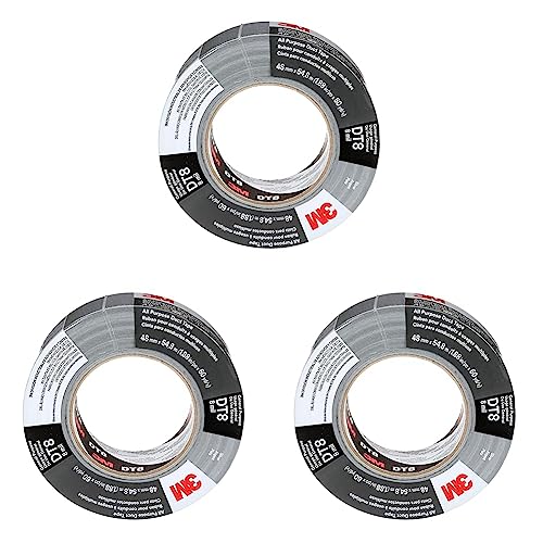 3M Allzweck-Klebeband DT8, Silber, 48 mm x 23 m, 0.2 mm, einzeln verpackt (Packung mit 3) von 3M