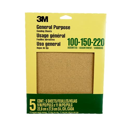 3M Aluminum Oxide Sandpaper, Assorted Grits, 9-in x 11-in Sheets (9005NA) von ScotchBlue