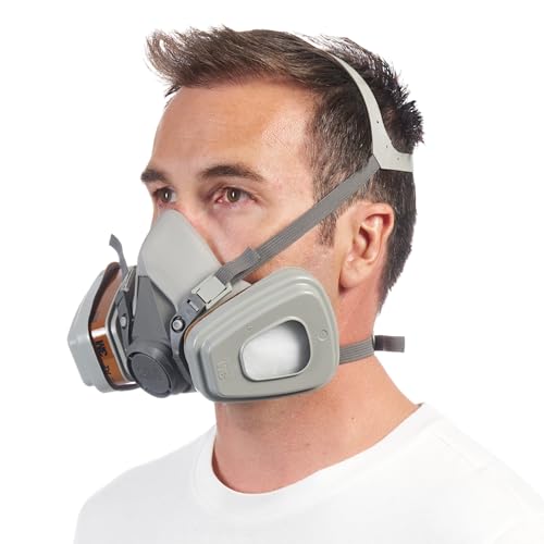 3M Unisex Maske für Farbspritzarbeiten 6002, A2P2, Grau, Einheitsgröße von 3M