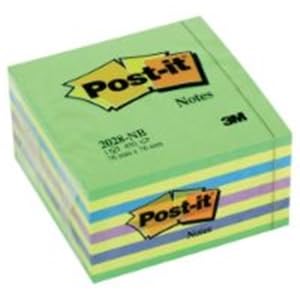 Haftnotiz-Würfel 3M Post-it 2028NB, 76x76mm, sortiert von 3M