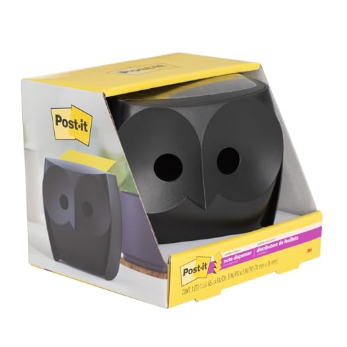 Post-it Haftnotizen Stark haftend Haftnotizen Pop Up Typ Design Spender Eule Schwarz OWL-330-BK von 3M