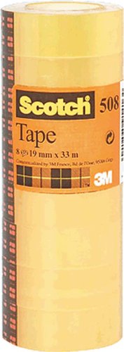 Scotch 5081933 Klebeband Transparent 508, PP, Bandgröße (L x B): 33 m x 19 mm, 8 Rollen, 20 Packungen von 3M