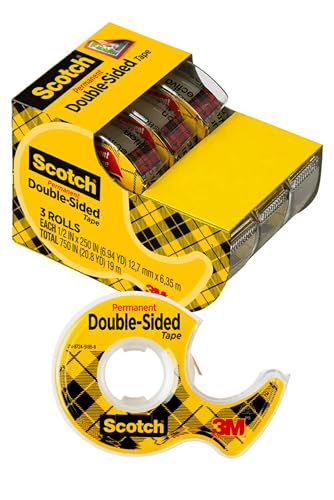 Scotch doppelseitiges Klebeband mit Abroller, kein Durcheinander, 1/5,1 x 635 cm, 3/Pack Caddy (3136) von Scotch