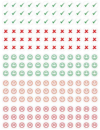 180 St. Aufkleber Bewertungspunkte, 15 mm rund Vinyl von 4-prints