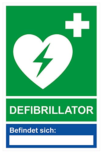 Vinylaufkleber Defibrillatior mit Leerfeld, 100 x 150 mm von 4-prints