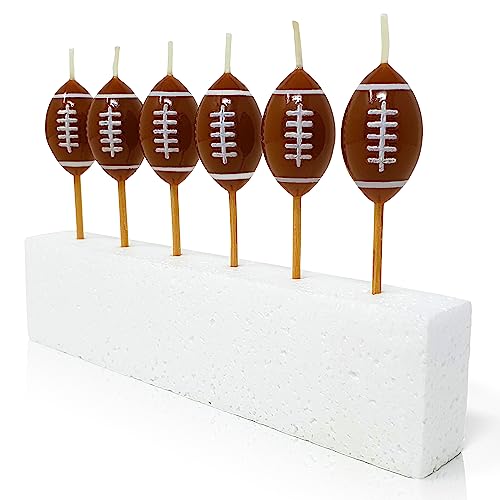 40YARDS American Football Kerzen (6 Stück) - Deko für den Geburtstagskuchen, das Snack Stadion auf der Football Party oder als Geschenk von 40YARDS