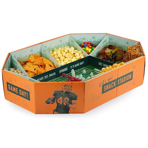 40YARDS American Football Snack Stadium – Großes XXL Snack Stadion (61 x 43 cm): Super Snackstadion als Deko für Football Bowl Party oder als Geschenk (wiederverwendbar) von 40YARDS