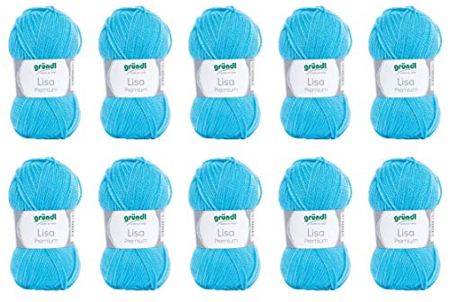 41 GBC2180 GRUNDL-Lisa Premium Uni Yarn-Pack of 10 Balls-Colour Number, Wolle Acryl, 1330 Meter von 41