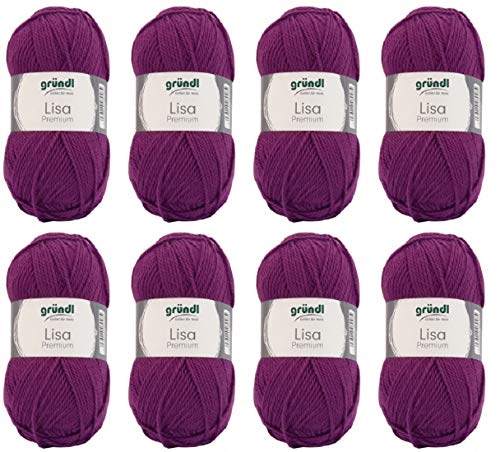 48 GBC2142 GRUNDL-Lisa Premium Uni Yarn-Pack of 8 Balls-Colour Number, Wolle Acryl, 1064 Meter von 48