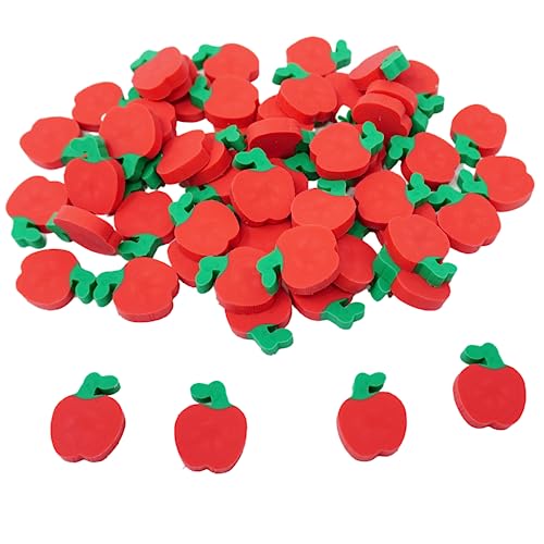 144 Mini-Apfel-Radiergummis, Mini-Großpackung, Geschenk für Schüler, Schulanfang, Lehrer, Klassenzimmer, Schreibwaren, Belohnungspreise, Mathematik-Zähler von 4E's Novelty