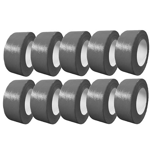 4INSTALATOR Klebeband Pack 10 Rollen Grau 48 mm x 50 mm Duct Tape Panzertape Gewebeklebeband Wasserdicht Isolierklebeband von 4INSTALATOR