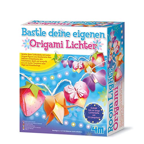 4M Create Your Own Beautiful Origami Lights - DIY Origami Lampen Bastelset für Kinder - Kreatives Bastelprojekt zur Raumdekoration - Perfektes Geburtstagsgeschenk von 4M