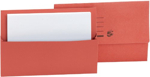 5 Star Dokumententasche mit halber Verschlussklappe 250 g/m² Kapazität 32 mm Folio-Format 50 Stück rot von 5 STAR