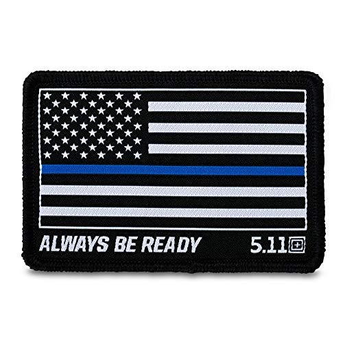 5.11 Tactical Thin Blue Line Woven Patch, Hook-Back Adhesion, Morale Fabric Badge, Black, Style 81298 von 5.11