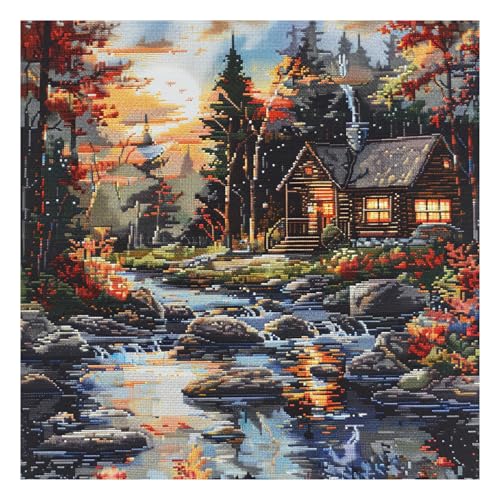 51buyoutgo Kreuzstich Set Vorgedruckt Landschaft Land, Stickvorlagen Stickbilder Vorgedruckt Kreuzstich Stickpackungen Stickpackung Cross Stitch Embroidery Kit Stickset Sticken Set Erwachsene Anfänger von 51buyoutgo