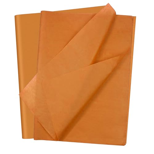 Farbiges Seidenpapier zum Verpacken von Geschenken, buntes Seidenpapier zum Basteln, Kunst, Geschenkboxen und Taschen, Seidenpapier Basteln für Kinder, Orange, 20 Stück von 5RIDGE