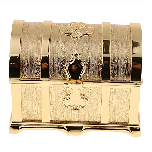 5sssallefaa kleine Reisebox Schmuck Lagerung Schatzkarten Truhen Ornamente Halter Fall Schmuckschatulle (Farbe: Gold, Größe: Einheitsgröße Größe) (Gold eine Größe) (Gold eine Größe) von 5sssallefaa