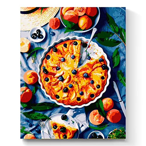 7 Artists Malen nach Zahlen Erwachsene mit Rahmen Peach Temptation Set 40x50 cm - Leinwand mit Pinseln, Acrylfarben für Malen Erwachsene von 7 Artists