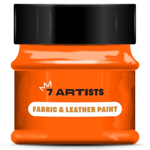 7 Artists Stoffmalfarbe, Lederfarbe 50ml Orange | Stoffmalfarben Waschfest | Textilfarbe für Kleidung, Schuhe, Jeans, Taschen | Stofffarben Waschfest | Stofffarbe | Textilfarben Waschmaschinenfest von 7 Artists