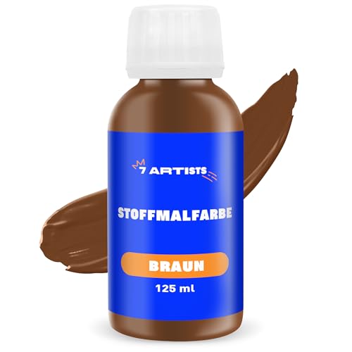 7 Artists Textilfarbe Waschmaschinenfest - Textilfarbe Braun 125 ml | Stofffarbe | Stoffmalfarben Waschfest | Textilfarben | Fabric Paint | Stoffmalfarbe | Stofffarbe Waschmaschine von 7 Artists