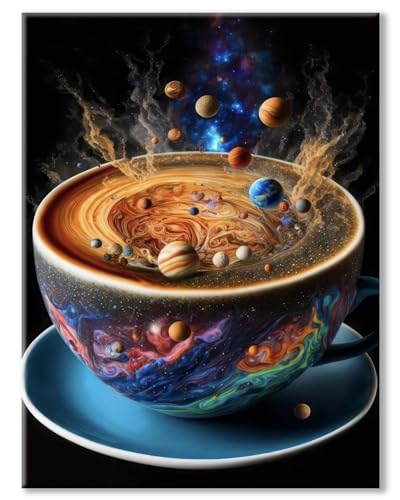 77iiAii Diamond Painting Erwachsene Diamant Painting Bilder Universum-Tasse 5D Diamond Painting Groß xxl 40 X 50 cm für Geschenk Wohnzimmer und Schlafzimmer Wanddeko von 77iiAii