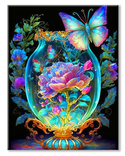 77iiAii Diamond Painting Groß 40 X 50 cm, Diamond Painting Erwachsene, 5d Diamant Painting Bilder Schmetterling für Geschenk Wohnzimmer und Schlafzimmer Wanddeko von 77iiAii