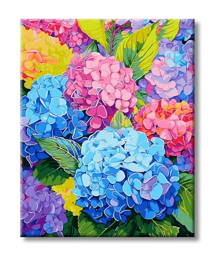 77iiAii Malen Nach Zahlen Erwachsene, Paint by Numbers Blumen DIY Kreativ Bastelset für Erwachsene und Mädchen Geschenk- 40x50cm Faltenfreie Leinwand von 77iiAii