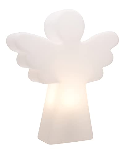 8 seasons design Shining Angel LED Engel-Figur (40 cm, weiß) E27 Fassung inkl. Leuchtmittel in warmweiß, als Weihnachts-Deko, Geschenk für Taufe, Kommunion oder Konfirmation, für innen + außen von 8 seasons