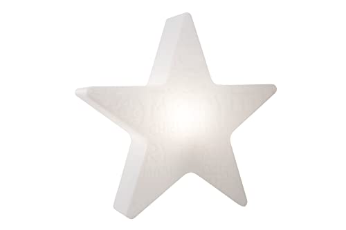 8 seasons design Shining Star "Merry Christmas" LED Weihnachtsstern Ø 60 cm (Weiß), E27 Fassung inkl. Leuchtmittel in warmweiß, beleuchteter Stern mit geprägtem Weihnachts-Motiv, für außen und innen von 8 seasons