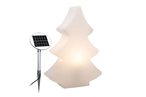 8 seasons design Shining Tree Solar LED Weihnachtsbaum (40 cm, weiß), inkl. Solarmodul und LED in warmweiß, beleuchteter Tannenbaum, Weihnachtsdeko, Winterdeko, Solardeko für außen von 8 seasons