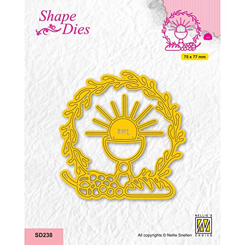 Nellie's Choice SD238 Stanzschablone Kommunion-7,5 x 7,7 cm-Stück-Stanzform-Karten Basteln-Bastel Scrapbooking, Weihnachten und DIY-Scrapbook Zubehör, Gelb, 75x77mm von Nellie's Choice