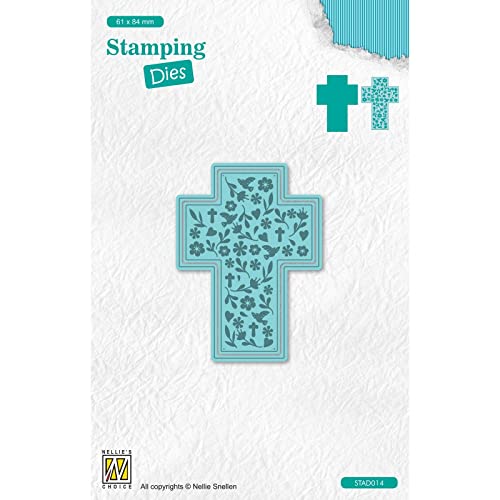 Nellie's Choice STAD014 Stanzschablone mit Prägen-Kreuz Cutting Die-6,1 x 8,4 cm-1 Stück-Stanzform-Karten Basteln-Bastel Scrapbooking, Weihnachten und DIY-Scrapbook Zubehör, Blau, 61x84mm von Nellie's Choice