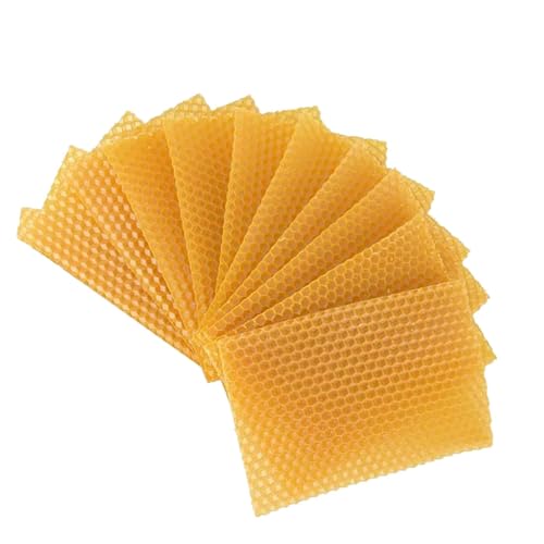 95sCloud-1 Bienenwachskerzen Machen,Bienenwachs Mittelwände für Kerzen Platten,Bastelset Weihnachten,Wachsplatten Weihnachts Erwachsene,Bienenwachsplatten für Basteln (Yellow, One Size) von 95sCloud-1