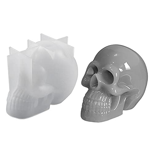 A/A Halloween-Totenkopf Silikonform Kerzen Gießform Schädel Silikon Fondant Form Totenkopf Silikonform 3D Skull Silikonform handgefertigt Seife Form Werkzeug von A/A