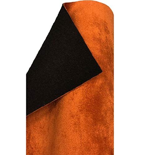 A-Express Samtstoff Faux Wildleder Stoff Dekostoff Kostümstoff Modestoff Stoff zum Nähen und Dekorieren Samt Material Meterware - Orange 1 Meter 100cm x 145cm von A-Express