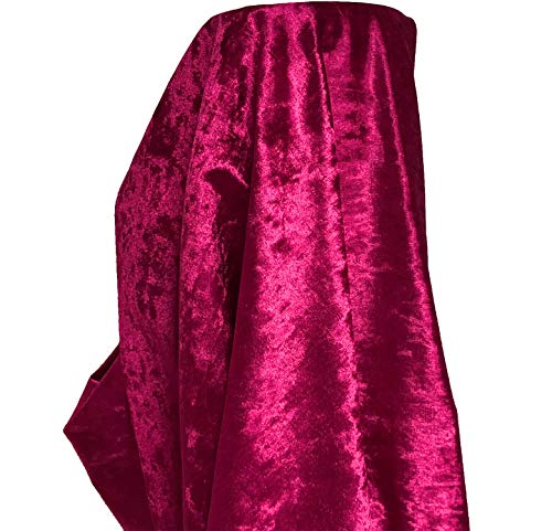 A-Express Stoff Pannesamt Sanft Samt Karneval Bekleidung Kostüm Dekostoff Gardinenstoff Schneiderei Stoff 140cm Breite - 1 Meter 100cm x 140cm Dunkelpink von A-Express