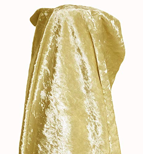 A-Express Stoff Pannesamt Sanft Samt Karneval Bekleidung Kostüm Dekostoff Gardinenstoff Schneiderei Stoff 140cm Breite - 1 Meter 100cm x 140cm Gold von A-Express