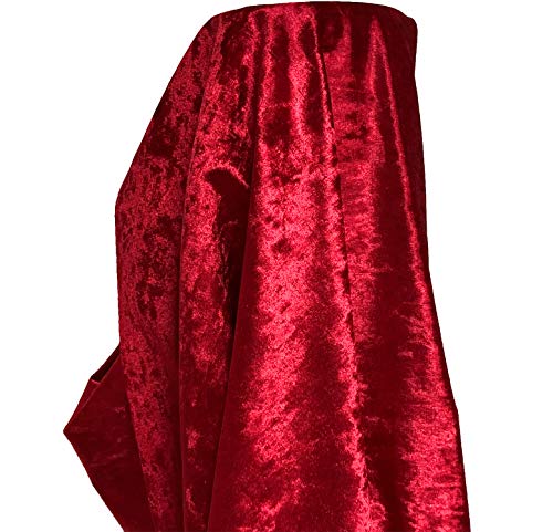 A-Express Stoff Pannesamt Sanft Samt Karneval Bekleidung Kostüm Dekostoff Gardinenstoff Schneiderei Stoff 140cm Breite - 1 Meter 100cm x 140cm Rot von A-Express